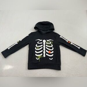 CAT & JACK Kids Skeleton Halloween Dark Gray Hoodie‎ size 5T